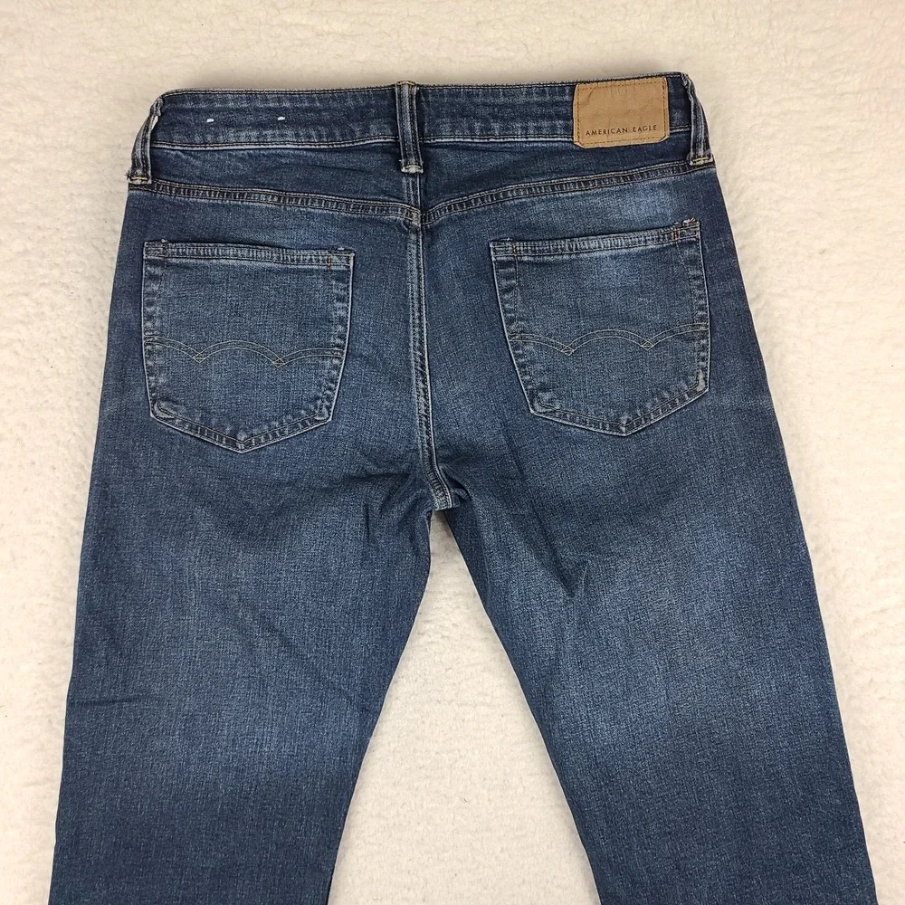 American Eagle‎ Jeans Mens 30x30 Blue Athletic Fit Airflex + Dark Wash Denim